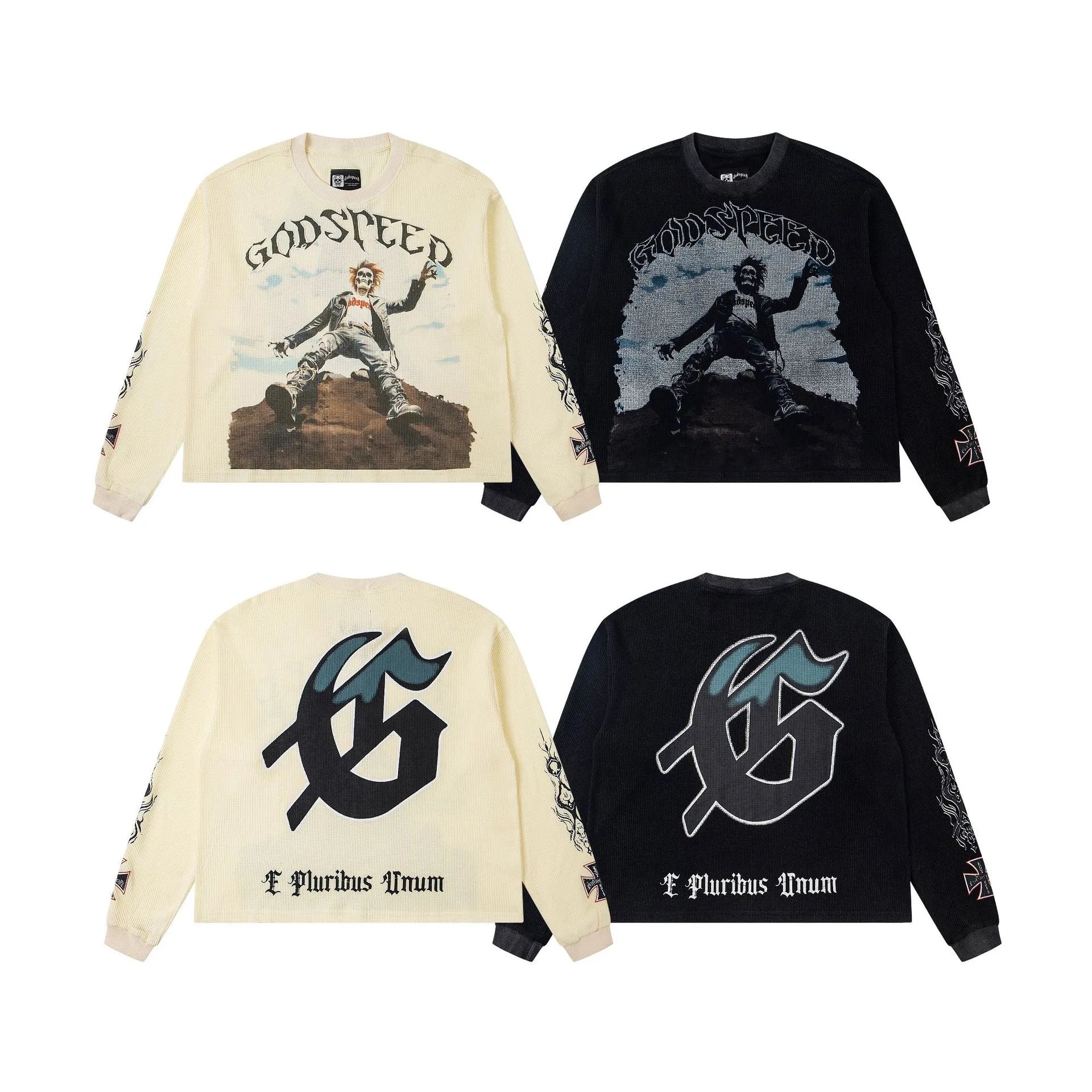 GOD&SPEED Skull Letter Tee Multicolor - Gallery Image 4 - Detailed View