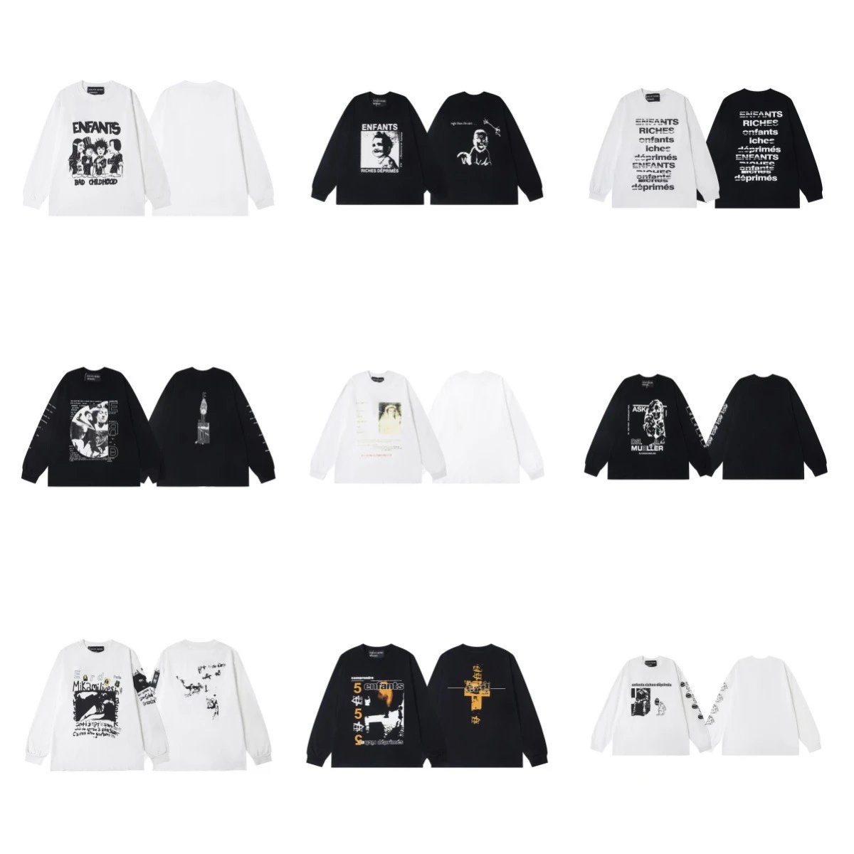 ERD Graphic Washed Long Sleeve Tee Multi - Gallery Image 5 - Detailed View