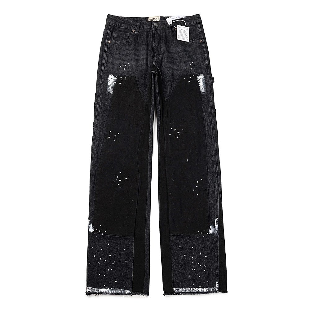 Flare Denim Pants Splatter Onyx - Gallery Dept - Cnfans - $40.97