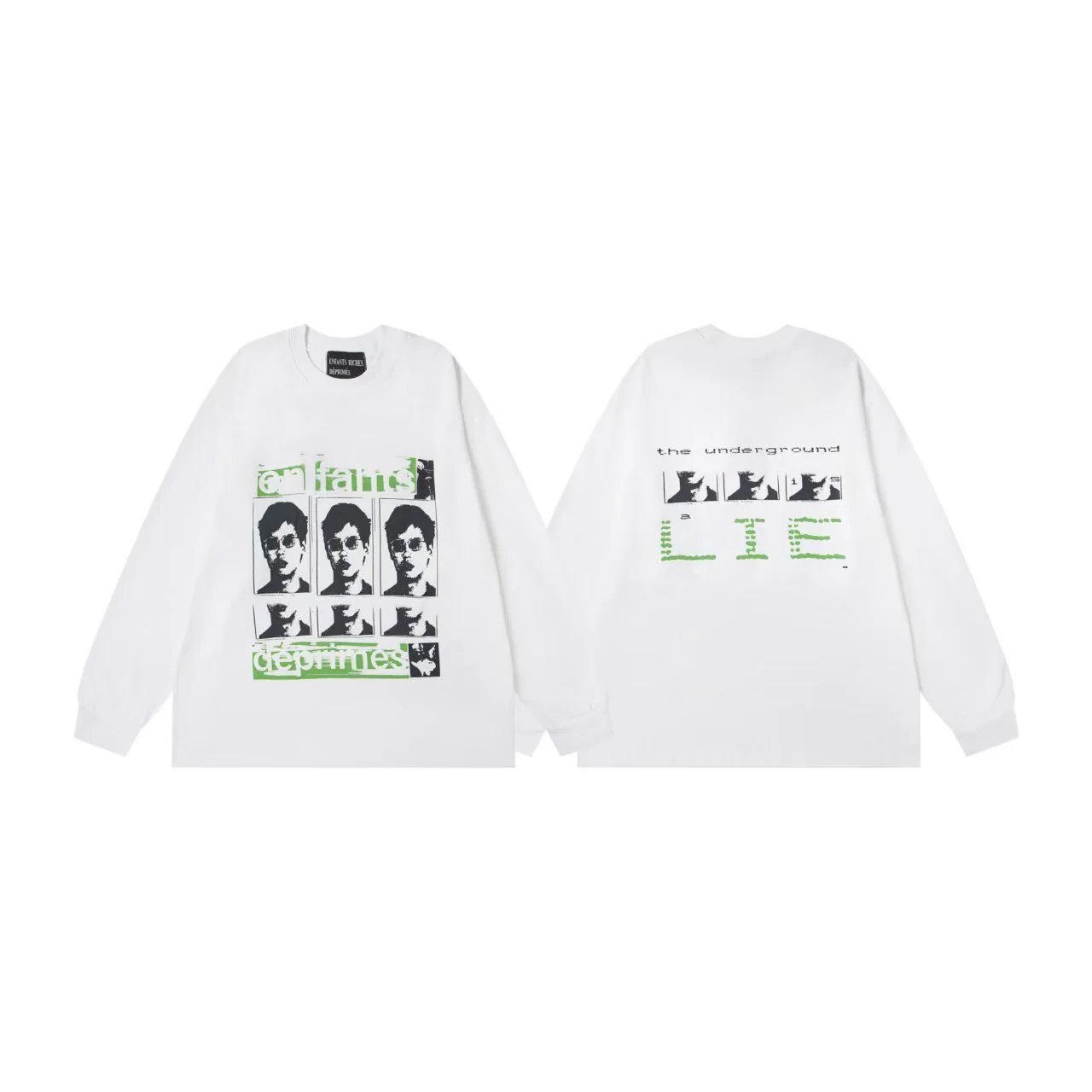 ERD Graphic Washed Long Sleeve Tee Multi - Gallery Image 2 - Detailed View