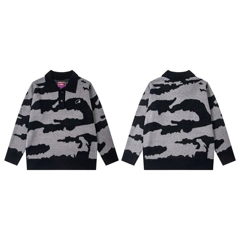 Demon Island Camouflage Knit Sweater - High Quality Product Image - Cnfans