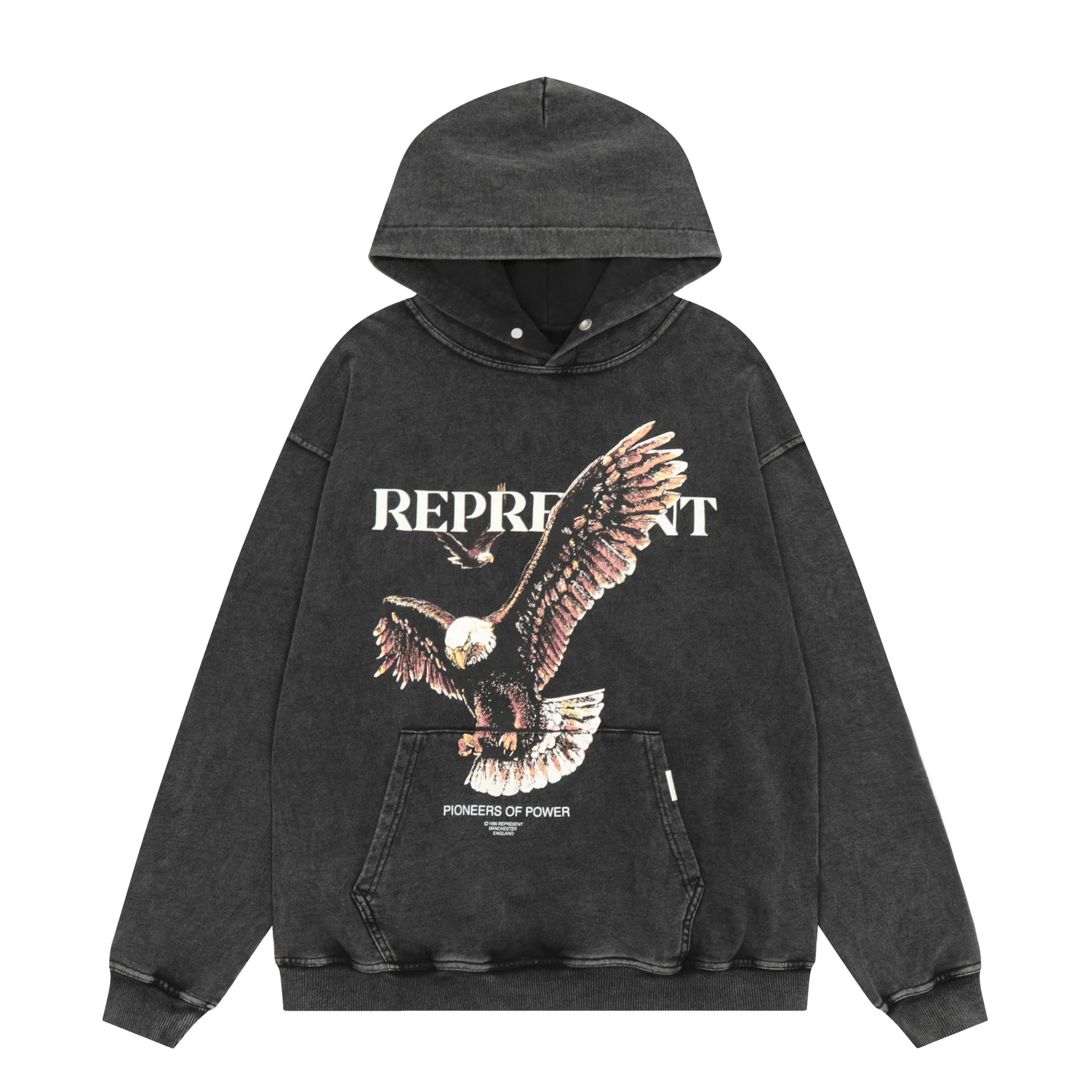 Represent Eagle Washed Hoodie Multicolor - Gallery Image 5 - Detailed View