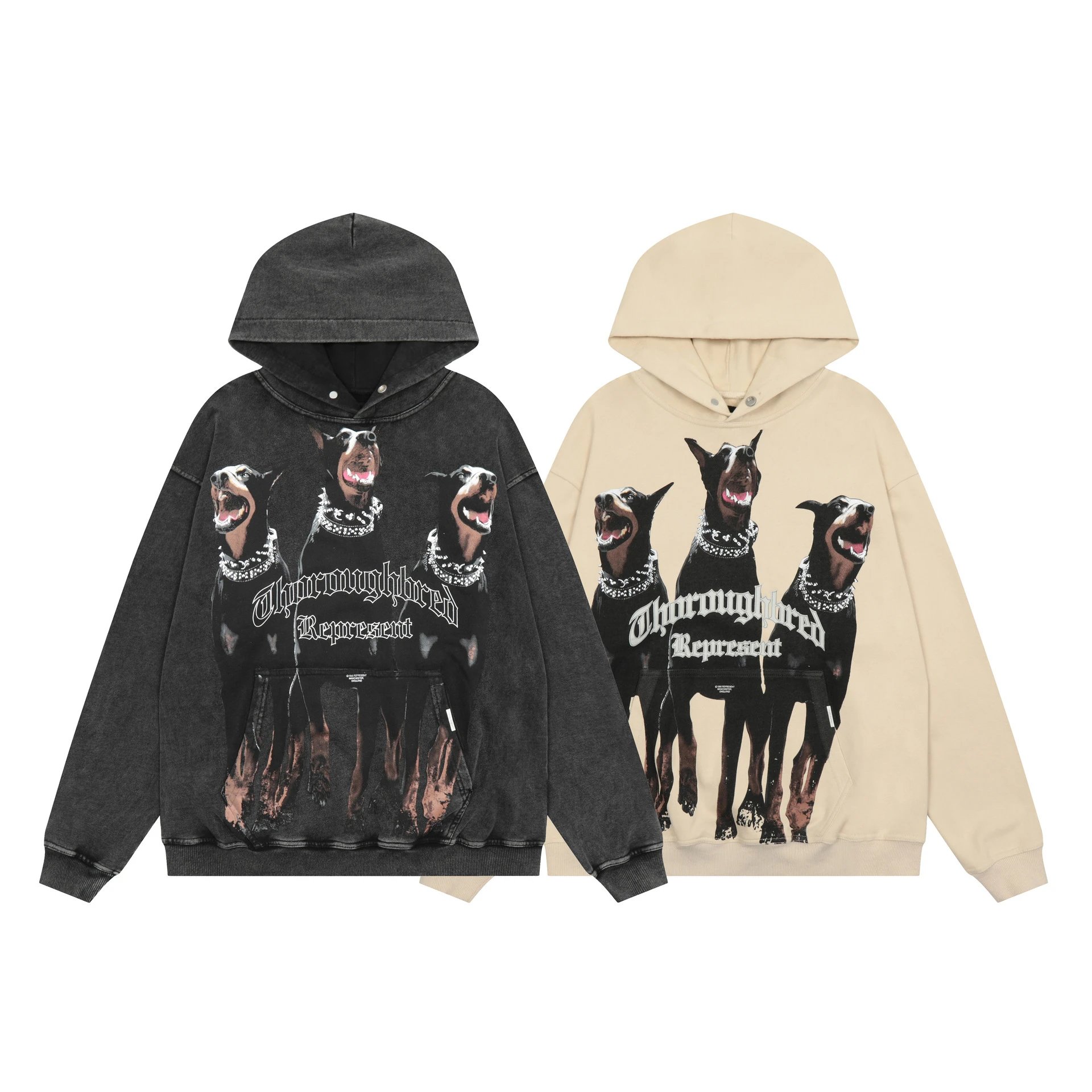 Represent Doberman Vintage Hoodie Grey - Represent - Cnfans - $42.27