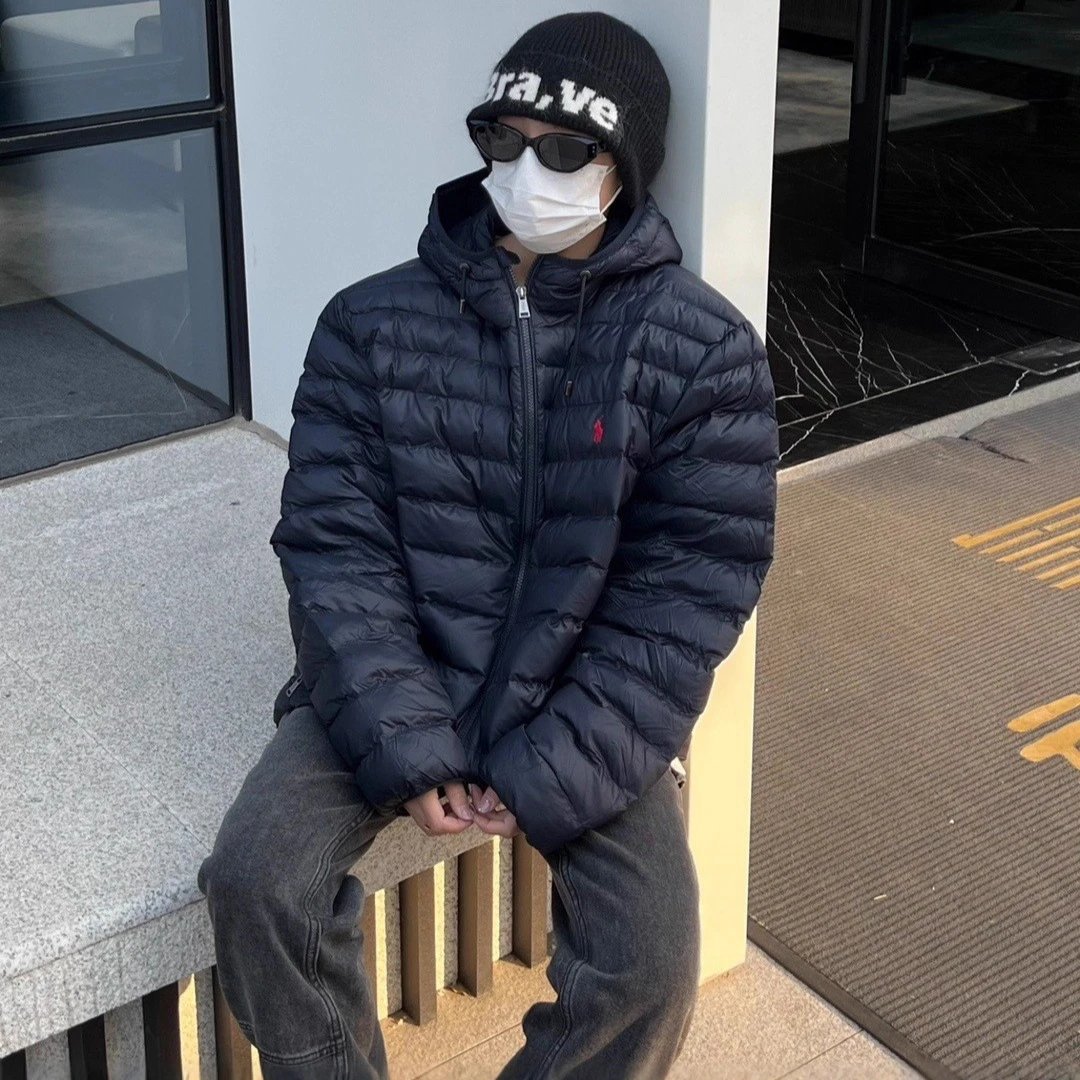 Ralph Lauren Lightweight Hooded Jacket Navy - Gallery Image 5 - Detailed View