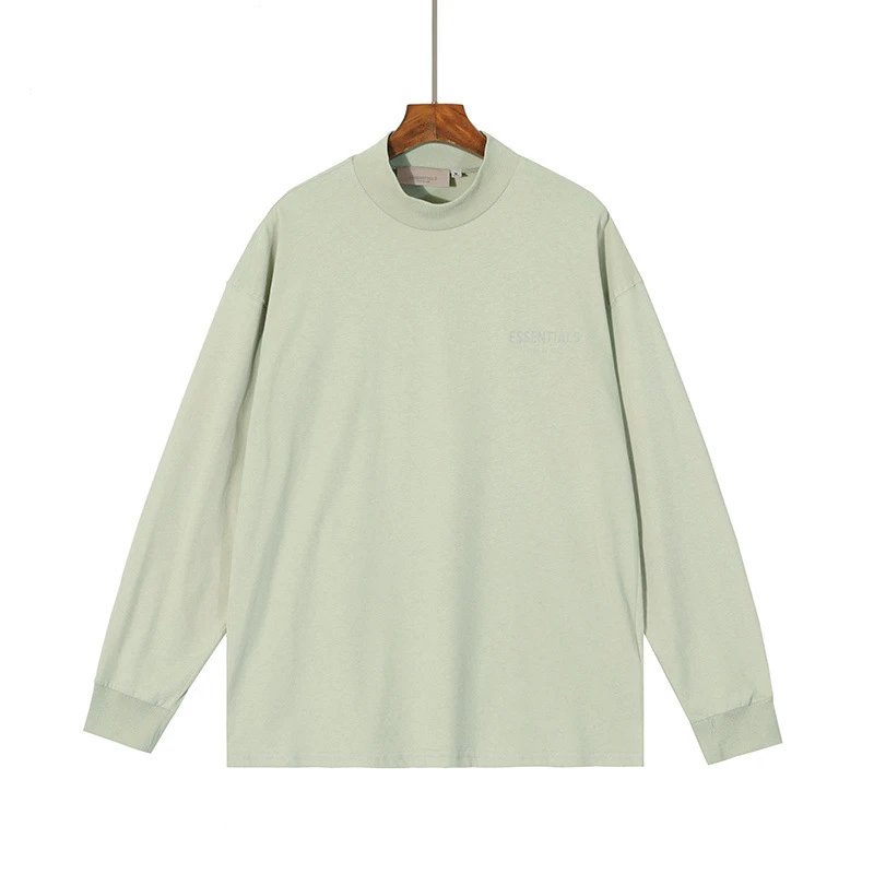 Unisex Streetwear Cotton Crewneck Long Sleeve T-Shirt Ink Black - Gallery Image 2 - Detailed View