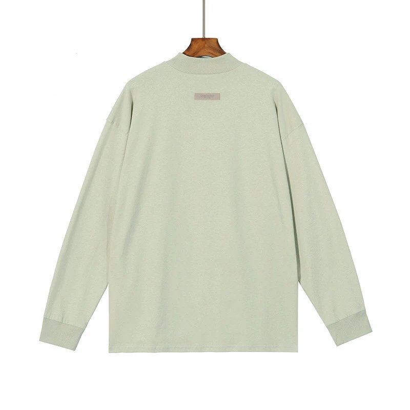 Unisex Streetwear Cotton Crewneck Long Sleeve T-Shirt Ink Black - Gallery Image 3 - Detailed View