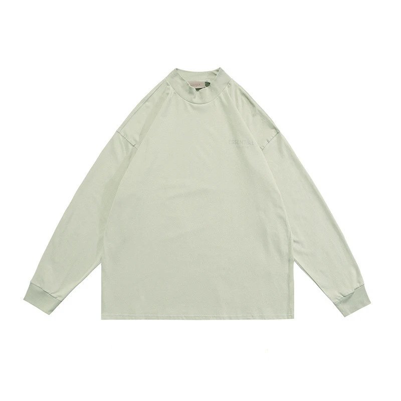 Unisex Oversized Cotton Crewneck Long Sleeve T-Shirt Sage Green - Related Product - Cnfans