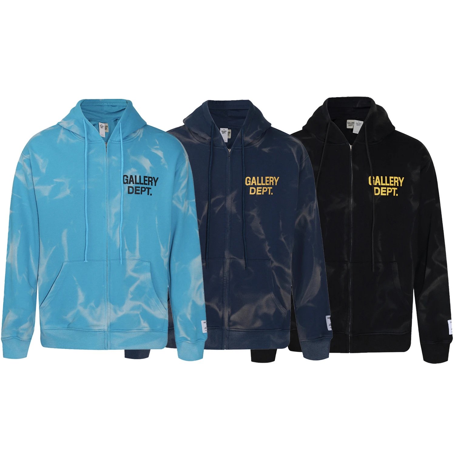 Vintage Tie-Dye Zip Hoodie in Midnight - Gallery Image 1 - Detailed View