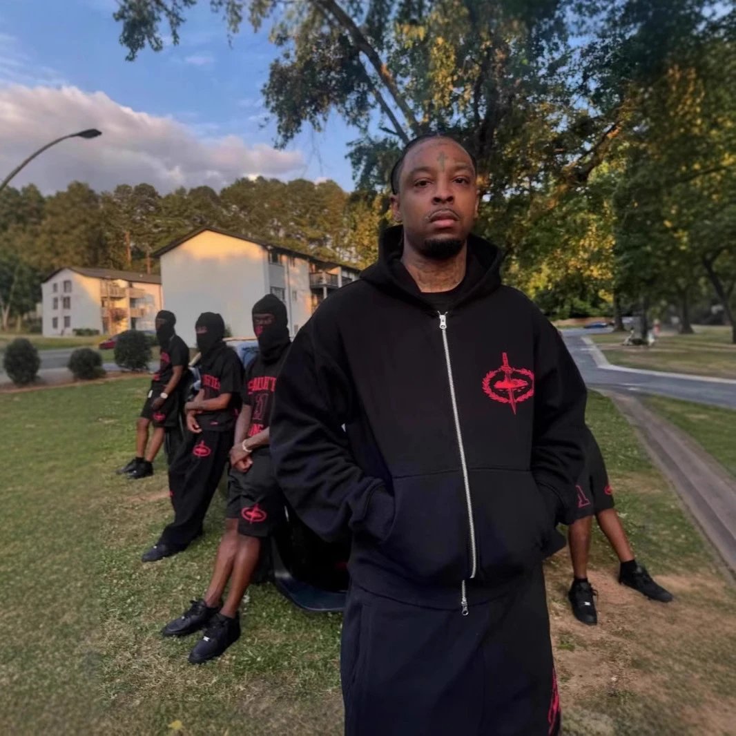 Homixide Black Hoodie Set - Gallery Image 3 - Detailed View