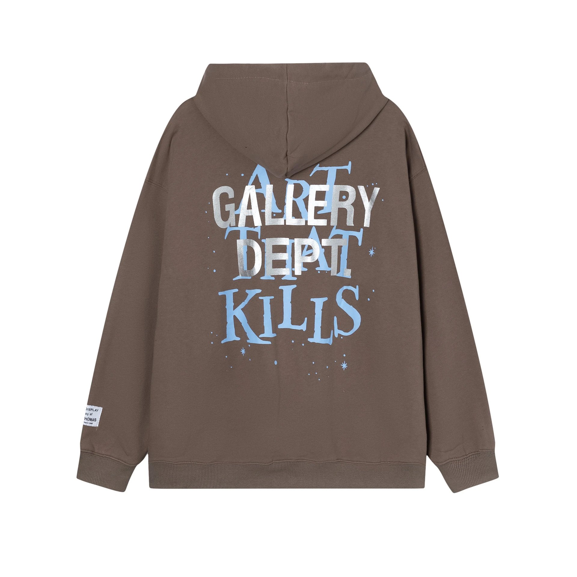 High-Street Unisex Hoodie Taupe - Gallery Image 2 - Detailed View