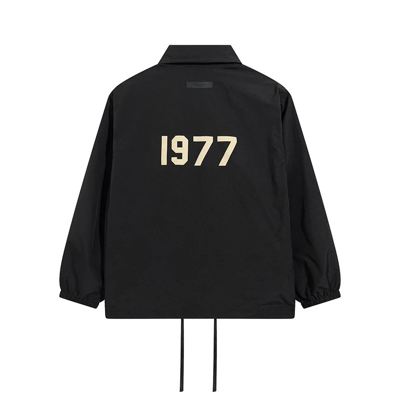 Unisex High Street Coach Jacket Fleece Print 1977 Black - Gallery Image 3 - Detailed View