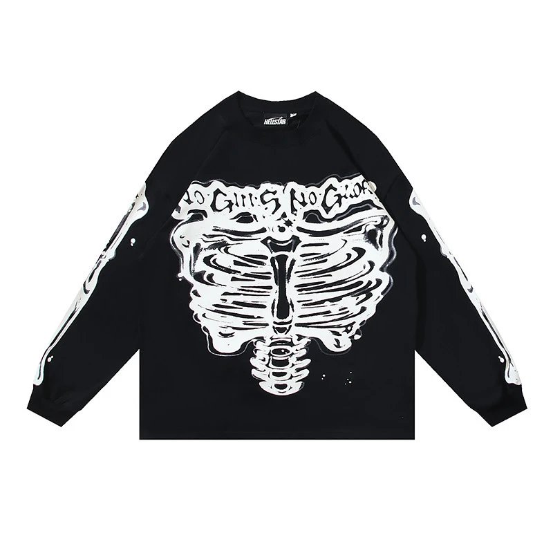 Graphic Washed Long Sleeve Tee Onyx - Hellstar - Cnfans - $26.13