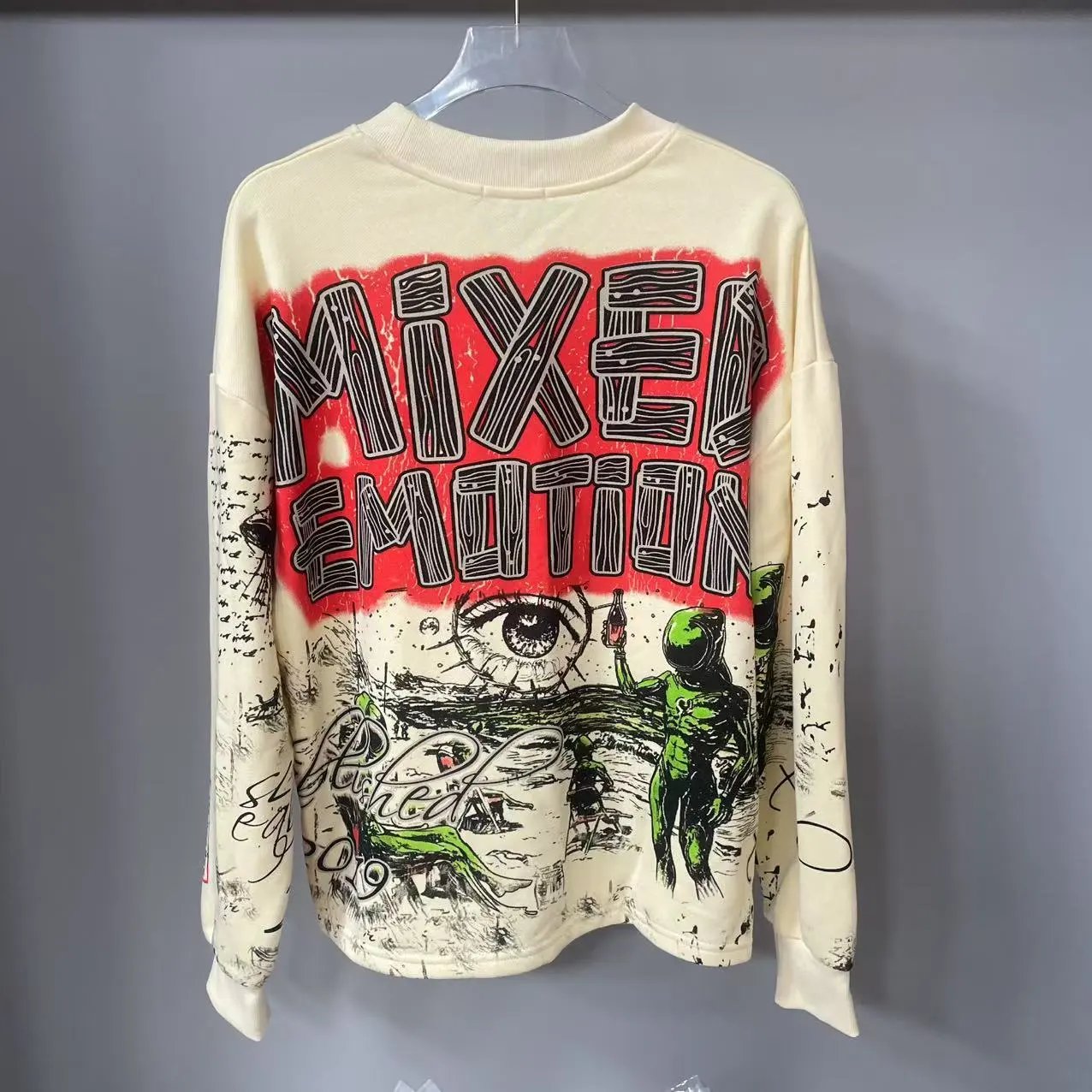 MIXED&EMOTION Alien Graffiti Sweatshirt Multicolor - Gallery Image 2 - Detailed View