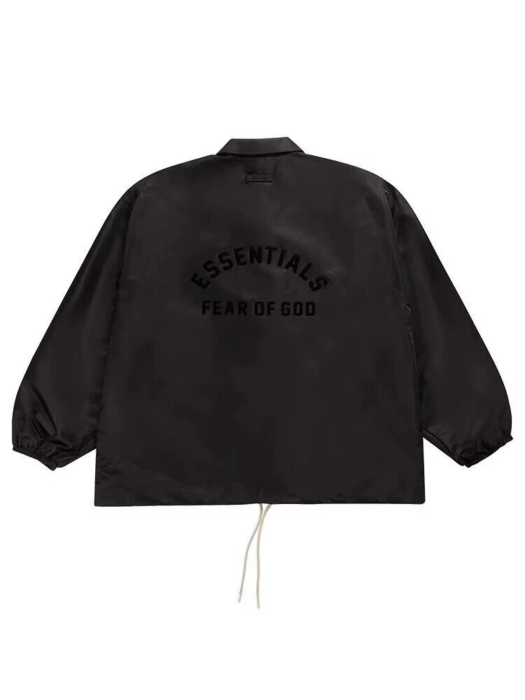 Streetwear Essentials Letter Print Windbreaker Jacket Ebony Black - Gallery Image 1 - Detailed View