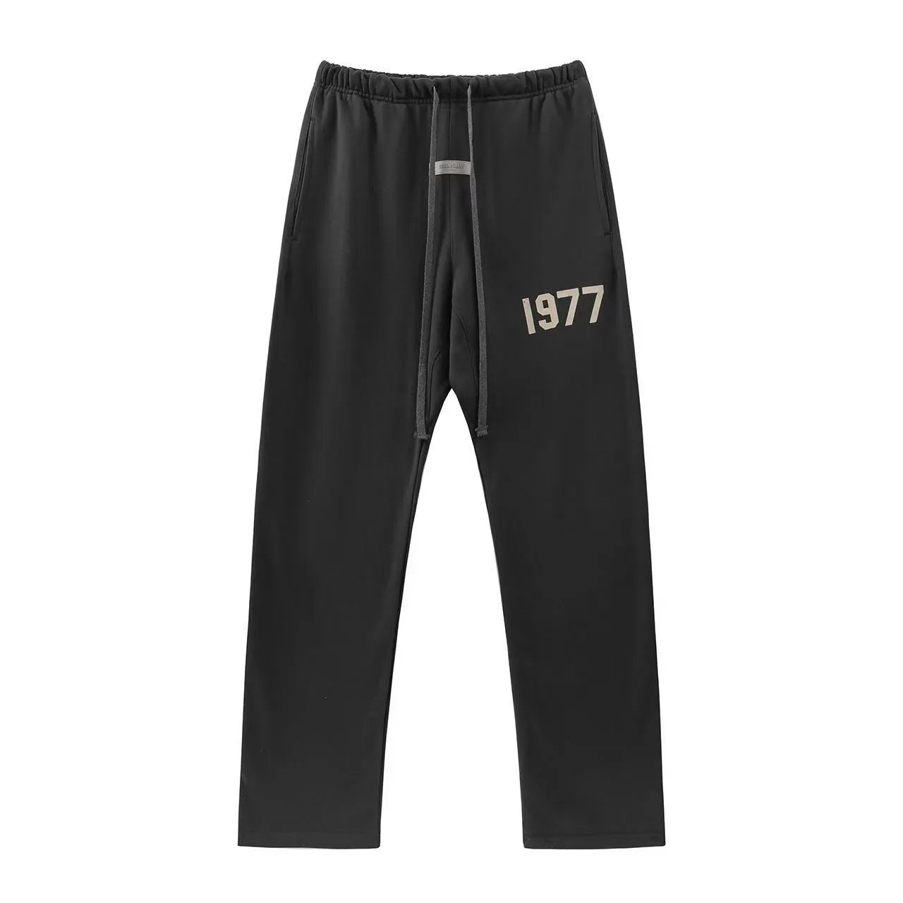 High Street Essentials 1977 Flocked Sweatpants Unisex Charcoal - Essentials - Cnfans - $33.23