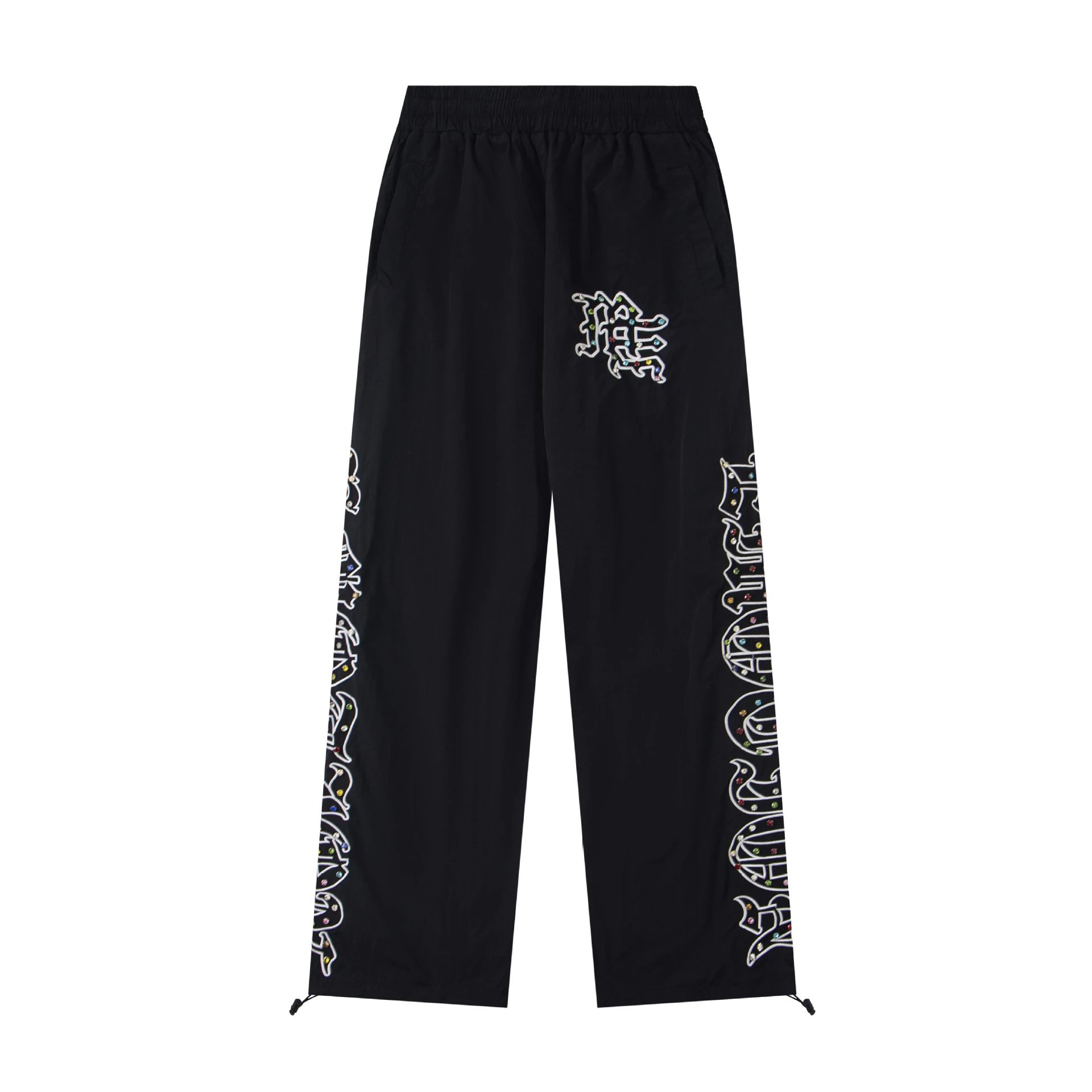 Mixed&Emotion Rhinestone Letter Sweatpants - Gallery Image 5 - Detailed View