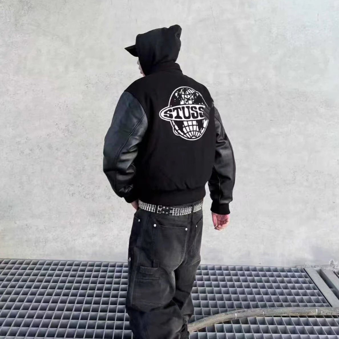 StuStussy Varsity Jacket Black - Gallery Image 2 - Detailed View