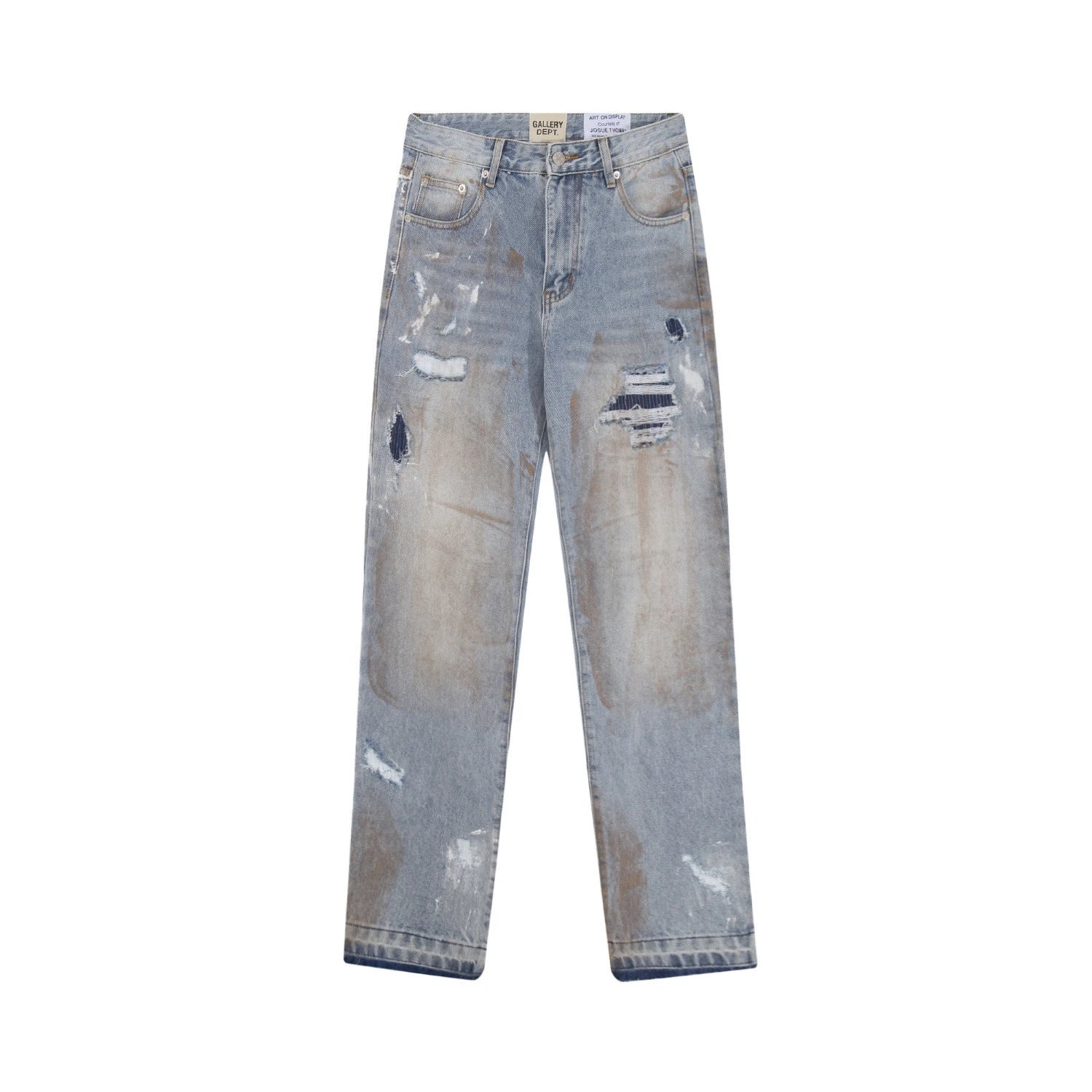 Distressed Denim Pants in Slate Blue - Gallery Image 3 - Detailed View