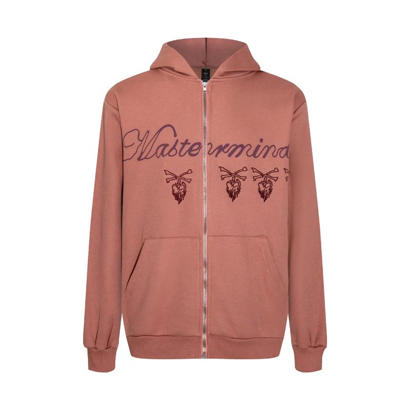 Travis Scott Skull Embroidered Hoodie - Rust