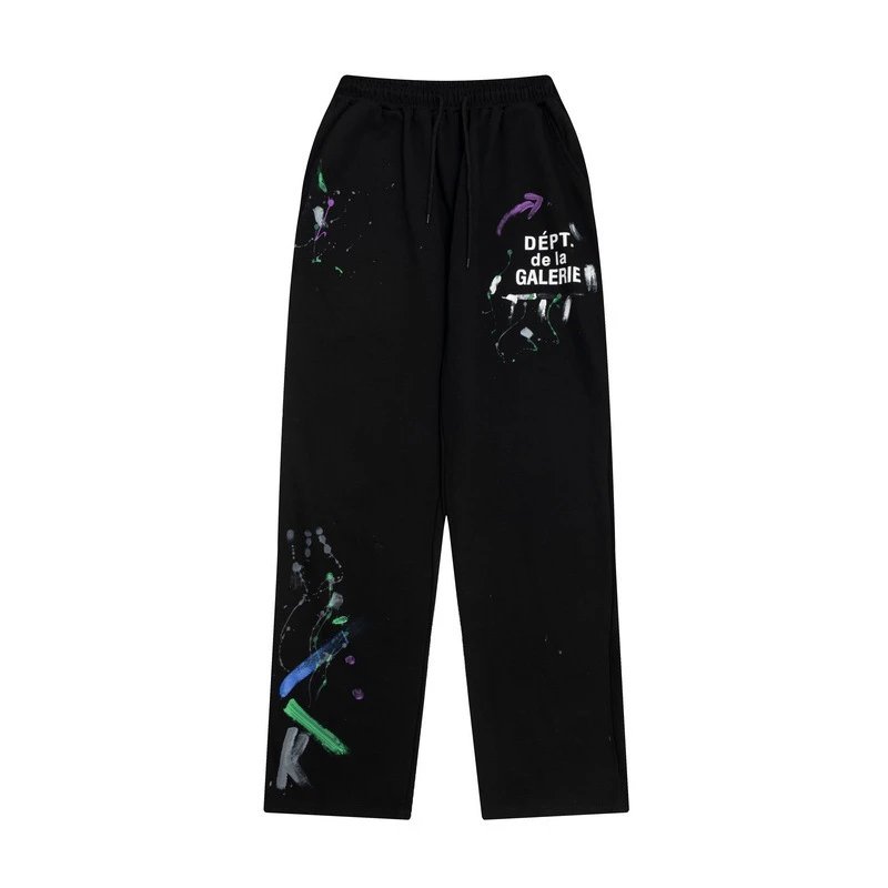 Streetwear Paint Splash Trousers Ebony - Gallery Image 2 - Detailed View