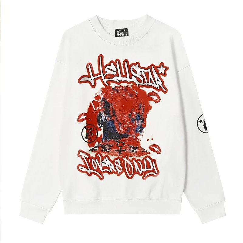 Graphic Long Sleeve Sweatshirt Ivory - Hellstar - Cnfans - $30.00