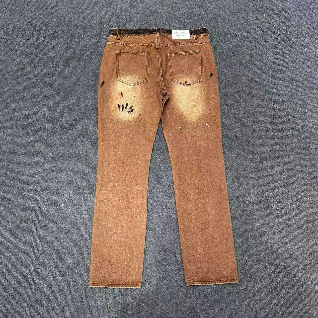 Hand-Painted Denim Set in Burnt Sienna - Gallery Image 2 - Detailed View