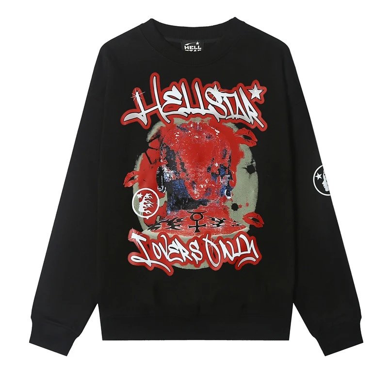 Graphic Long Sleeve Sweatshirt Noir - Hellstar - Cnfans - $30.00