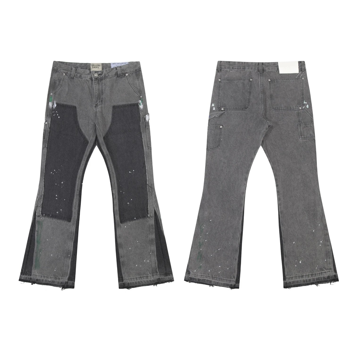Patchwork Denim Trousers Ash Gray - Gallery Dept - Cnfans - $50.65