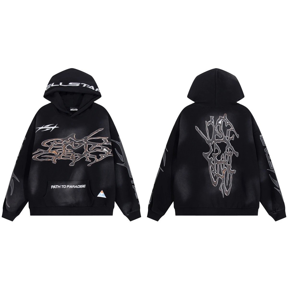 High Street Hoodie Set, Onyx Black - Hellstar - Cnfans - $35.48