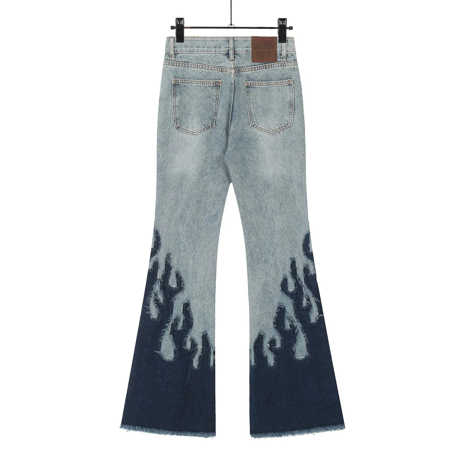 Flame Flare Denim Pants Ash Blue - Gallery Image 4 - Detailed View