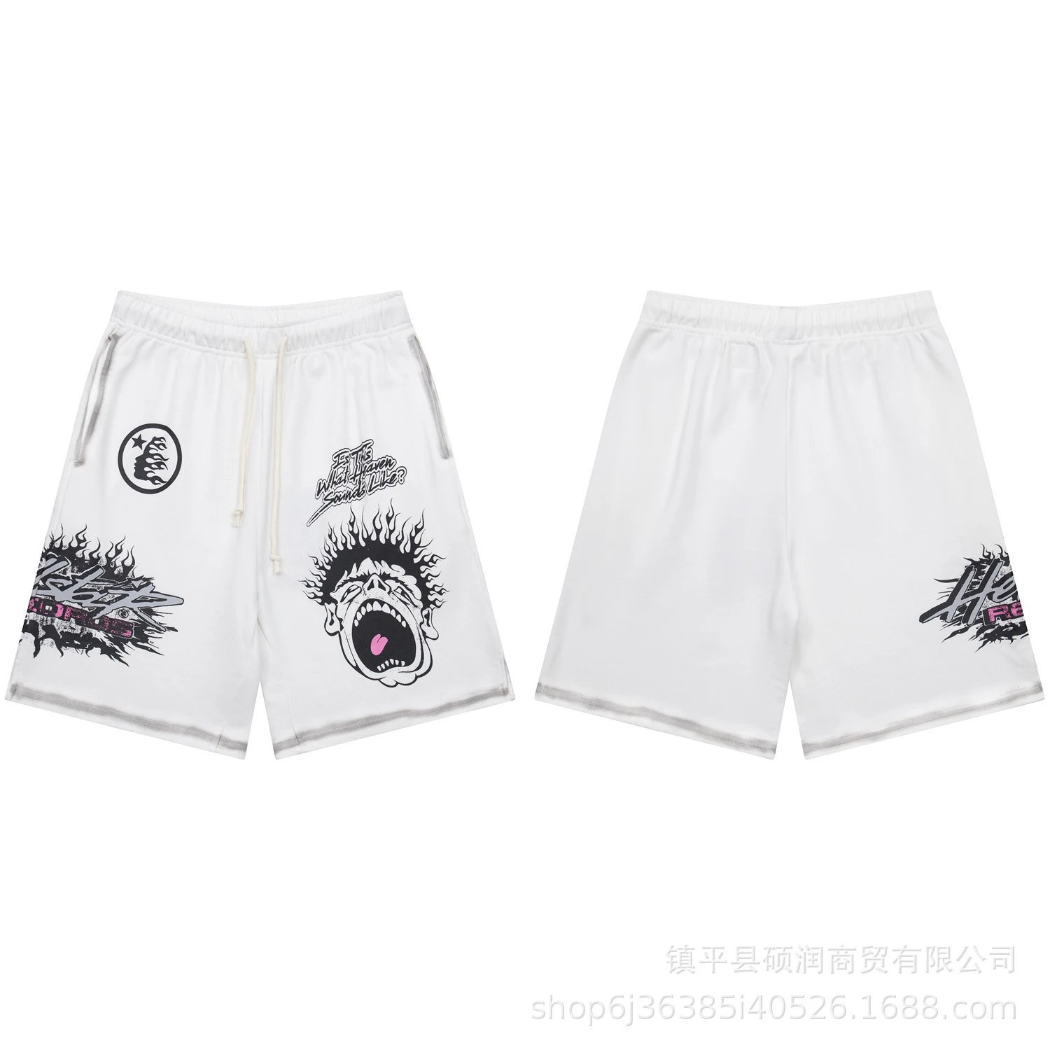 Streetwear Hoodie Set with Graphic Print, Onyx Black - Hellstar - Cnfans - $25.48