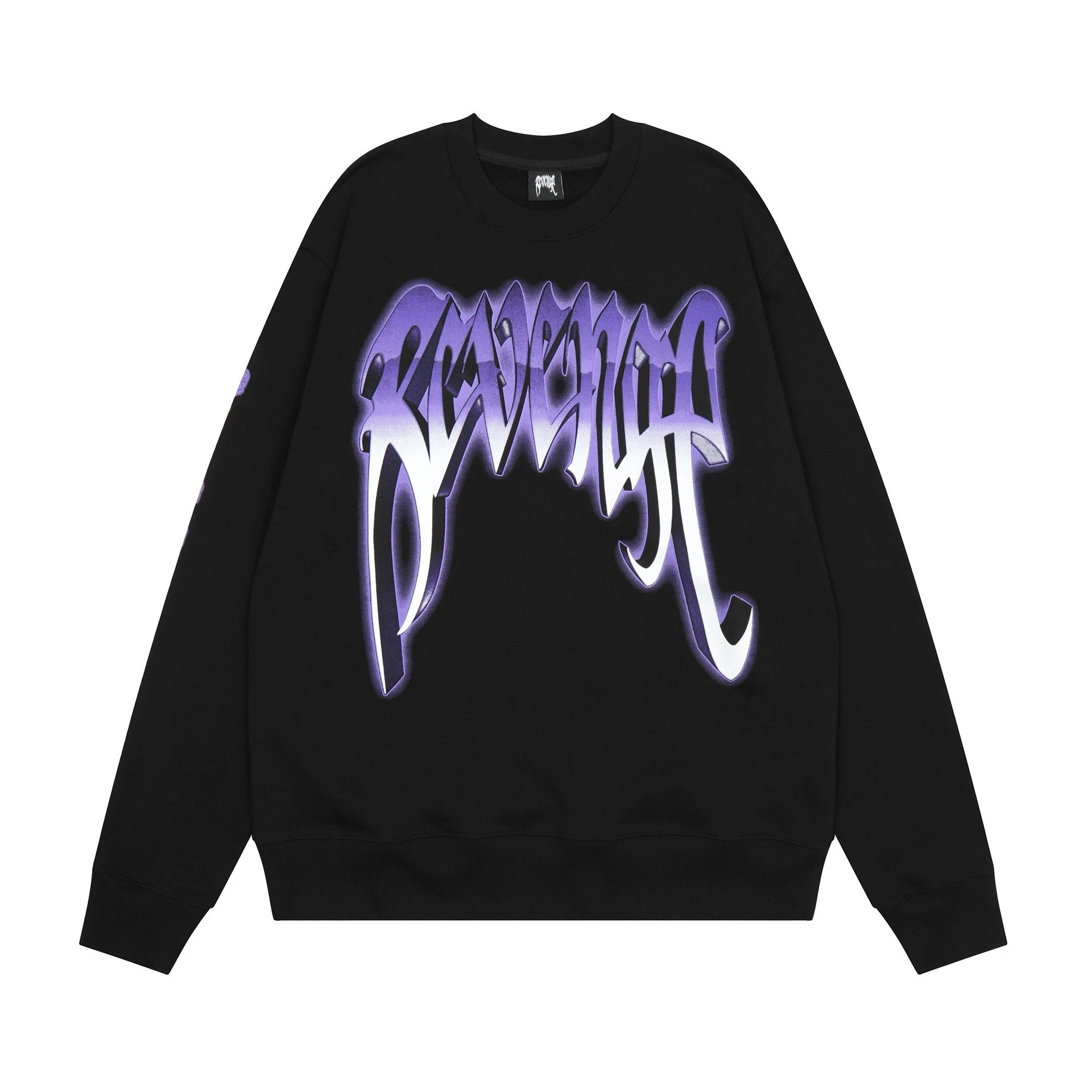 Gothic Skull Graphic Crewneck Sweatshirt Black Violet - Related Product - Cnfans