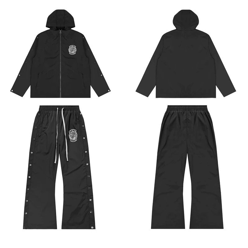 Saint Embroidered Hooded Windbreaker Set Multicolor - Gallery Image 4 - Detailed View