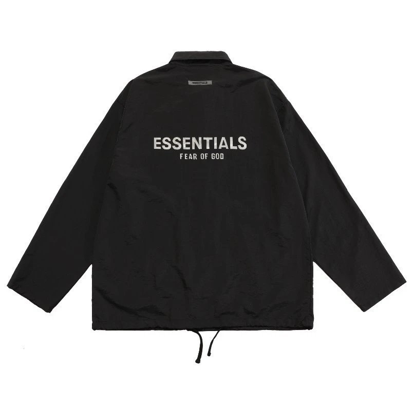 Streetwear Reflective Letter Coach Jacket Windbreaker Unisex Black - Related Product - Cnfans