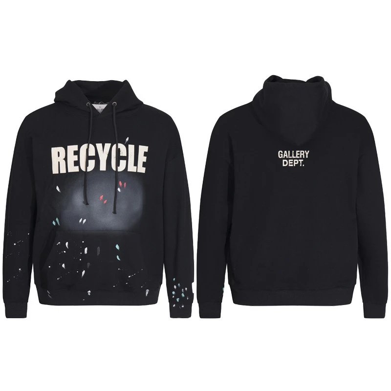 Streetwear Painted Hoodie Charcoal - Related Product - Cnfans