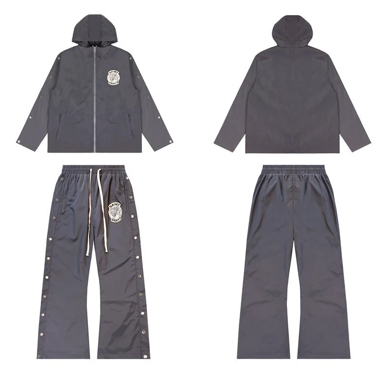 Saint Embroidered Hooded Windbreaker Set Multicolor - Gallery Image 5 - Detailed View