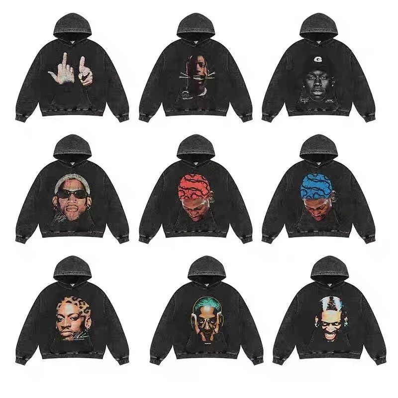 Saint Rodman Washed Hoodie Black - Gallery Image 5 - Detailed View