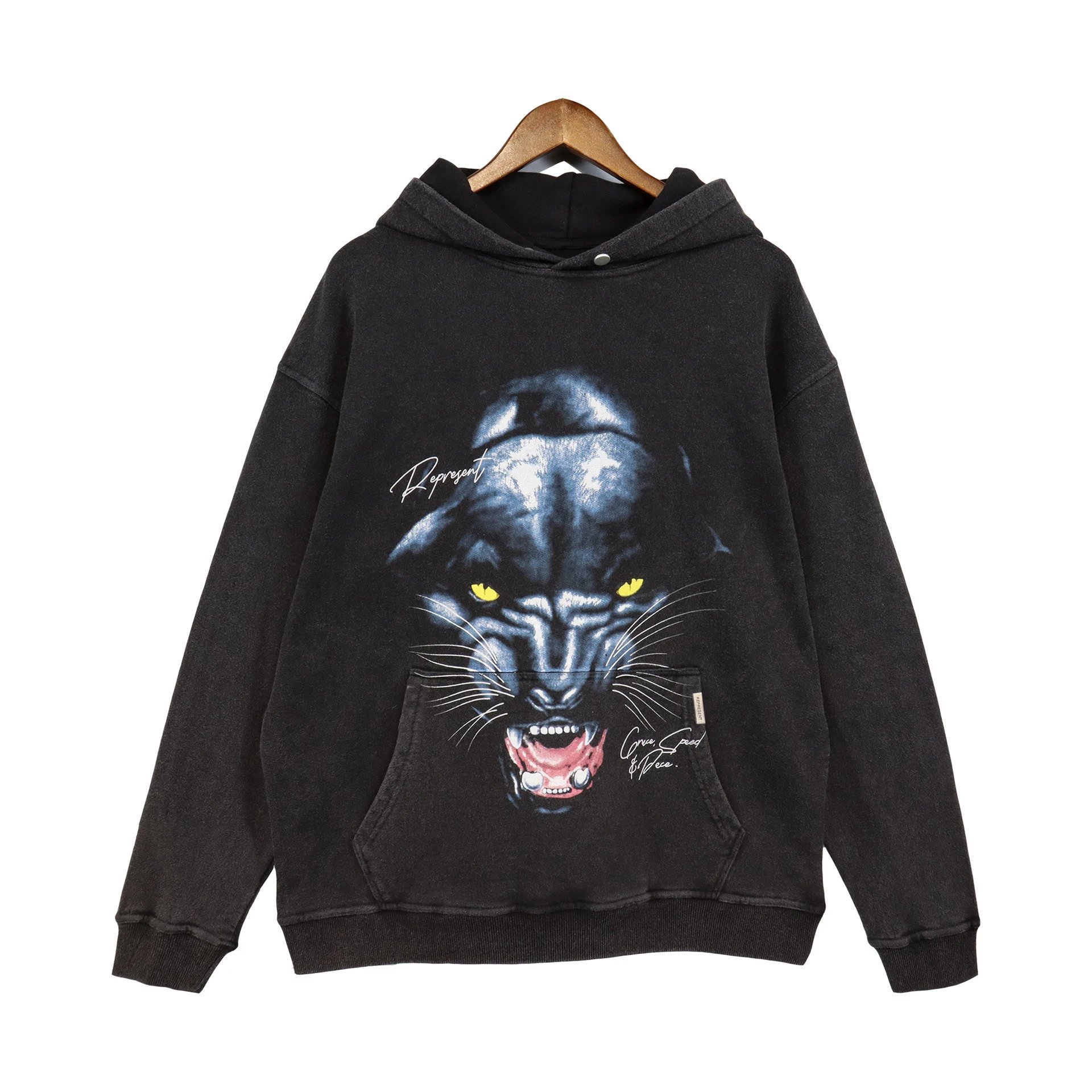 Represent Panther Hoodie Black - Gallery Image 5 - Detailed View