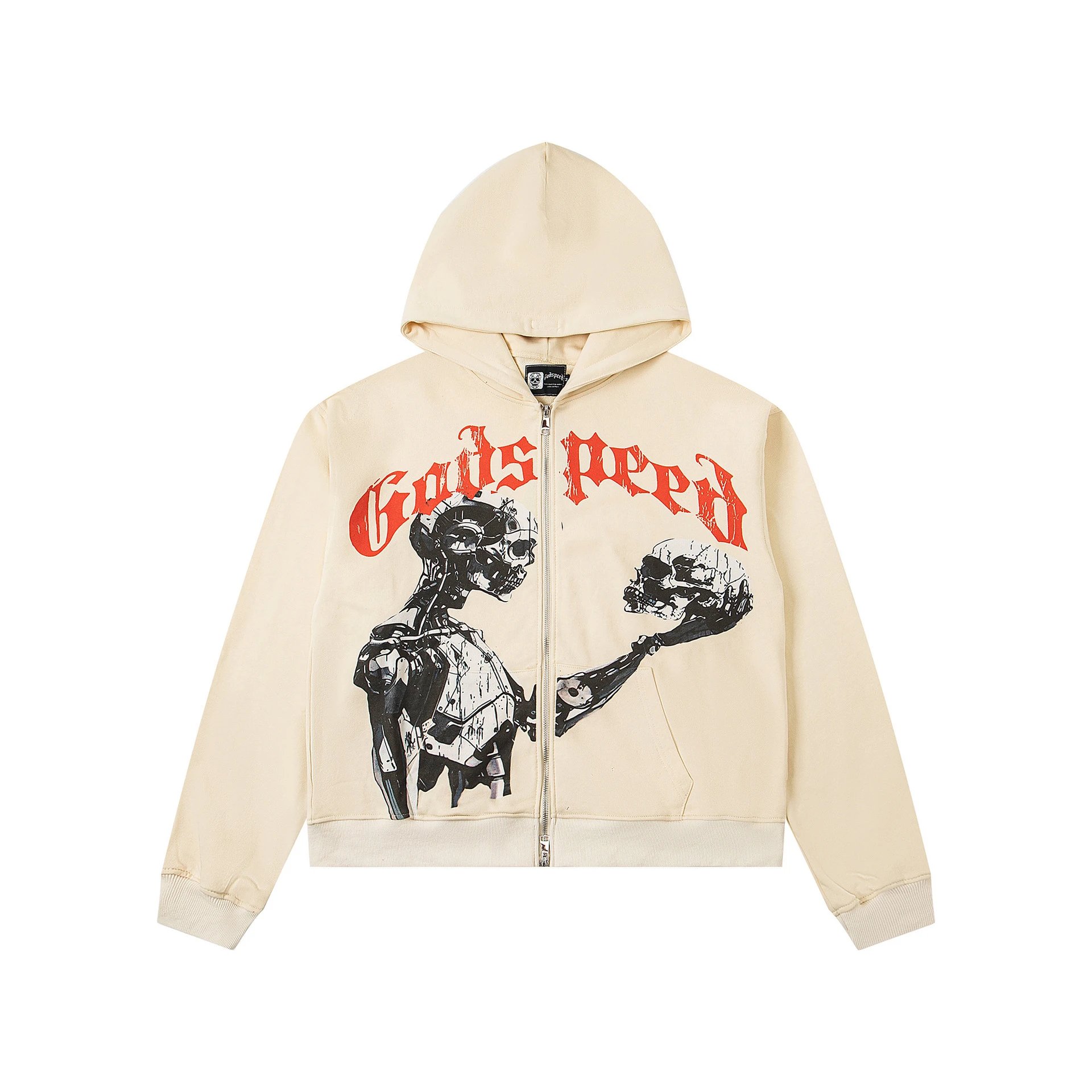 Godspeed Skull Print Hoodie Multicolor - Gallery Image 5 - Detailed View
