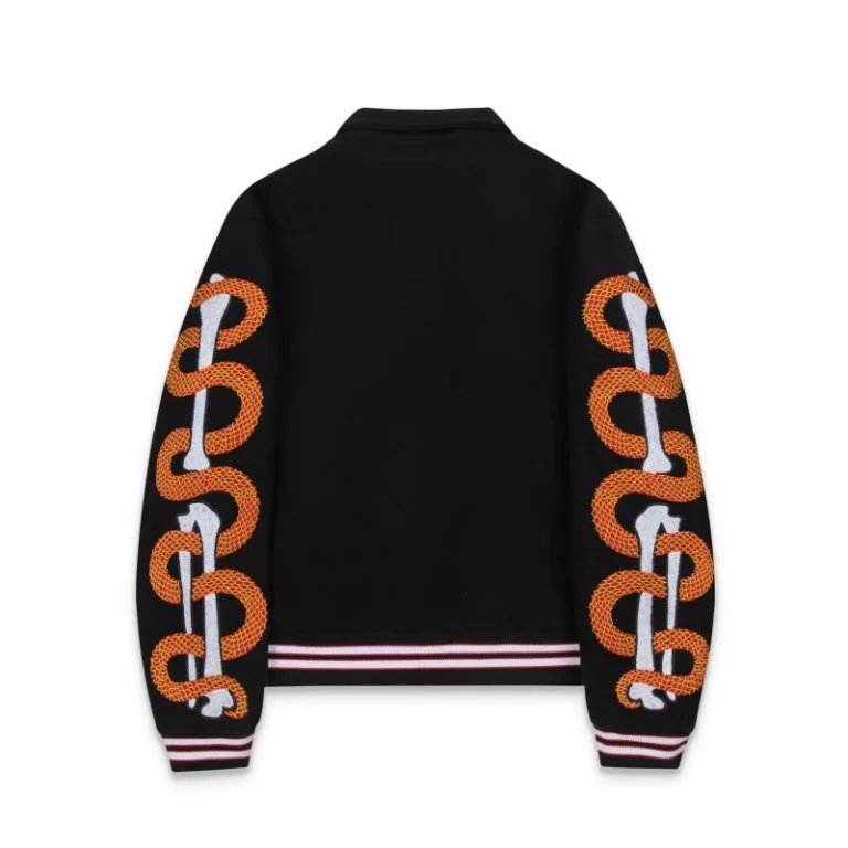 Amiri Snake Embroidery Wool Jacket Black - Gallery Image 2 - Detailed View
