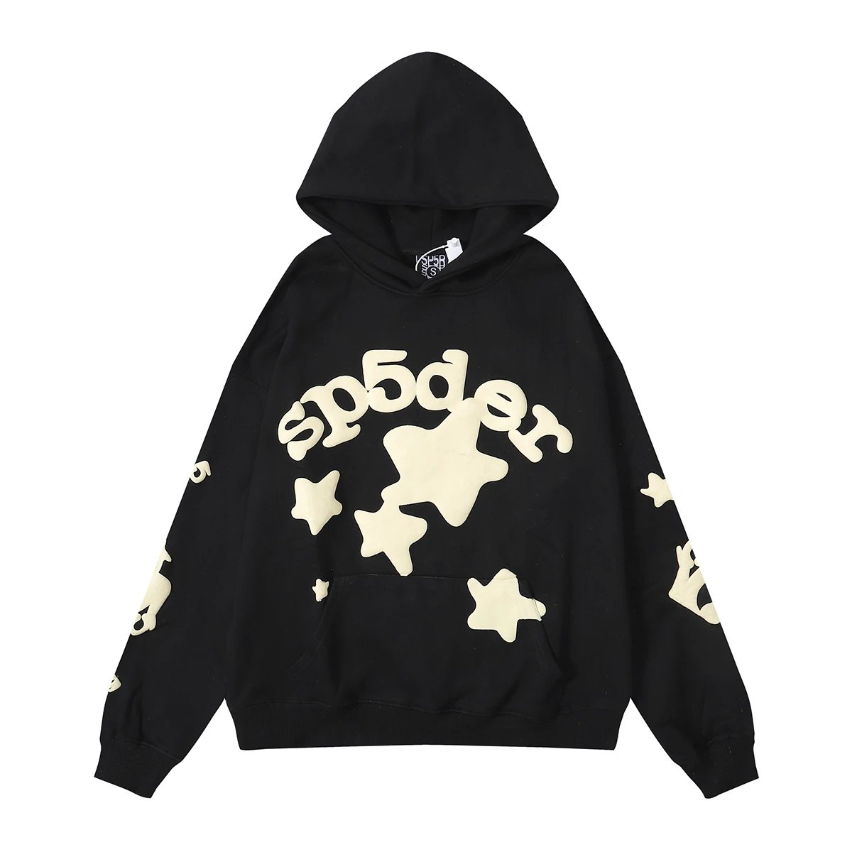 Star Print Hoodie Set Black - Sp5der - Cnfans - $40.65
