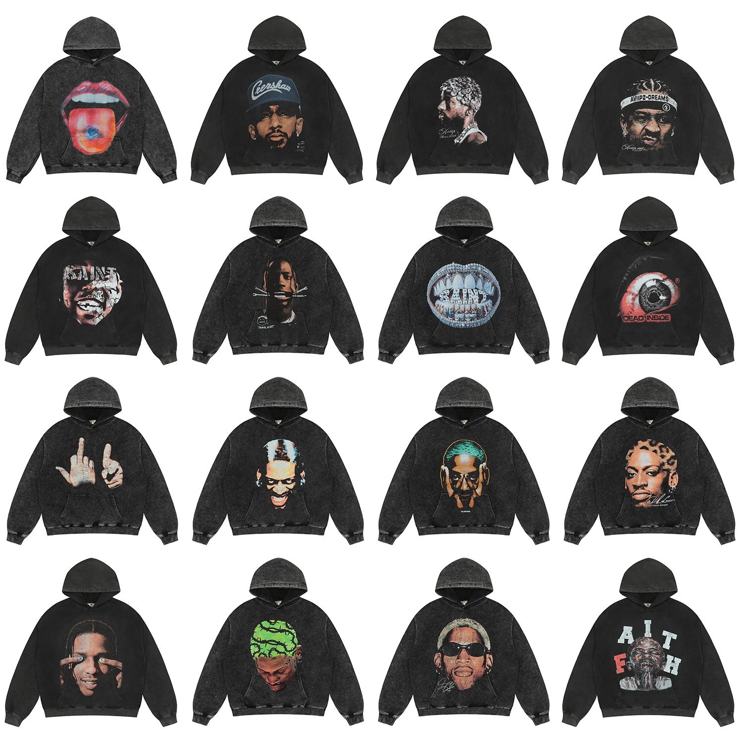 Saint Rodman Washed Hoodie Black - High Quality Product Image - Cnfans