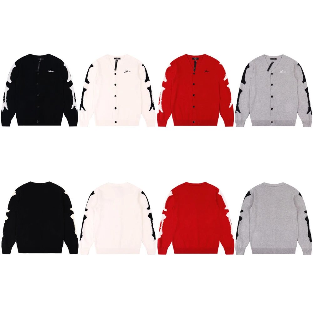 AMRI Bone Pattern Knit Cardigan Multicolor - High Quality Product Image - Cnfans