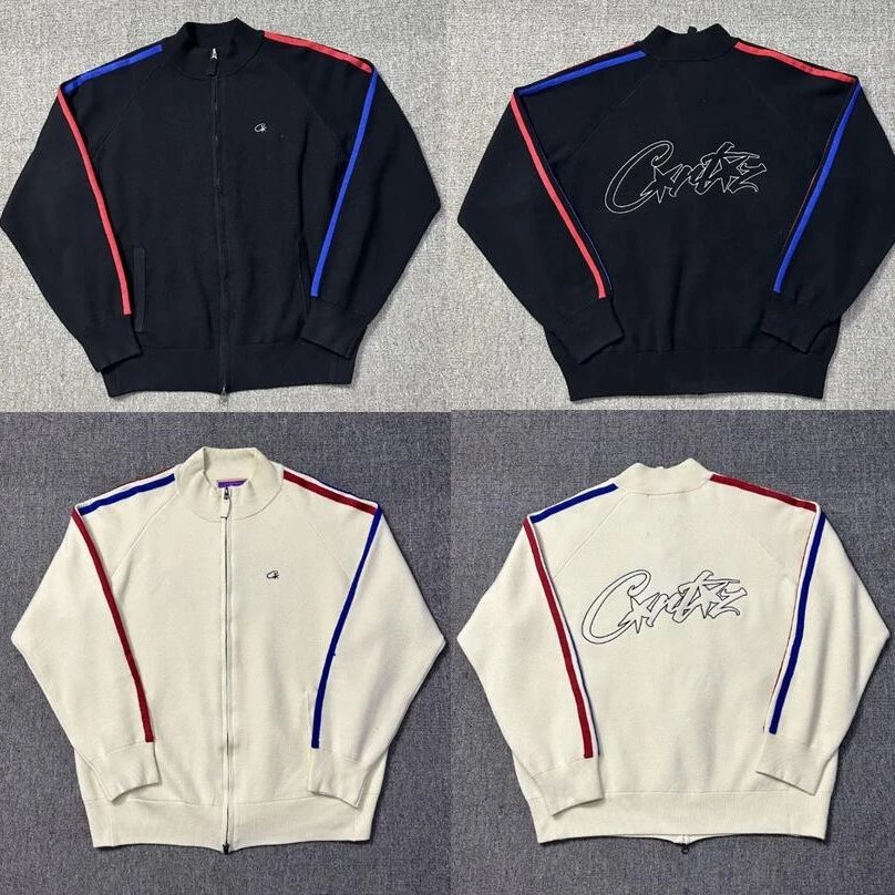 Corteiz Red & Blue Knit Cardigan - High Quality Product Image - Cnfans