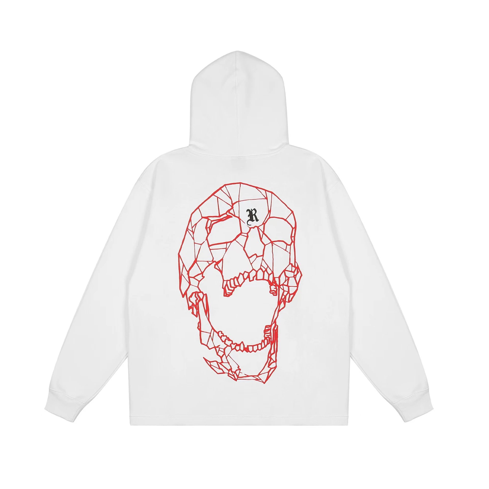 Streetwear Spider Skull Hoodie White - Related Product - Cnfans