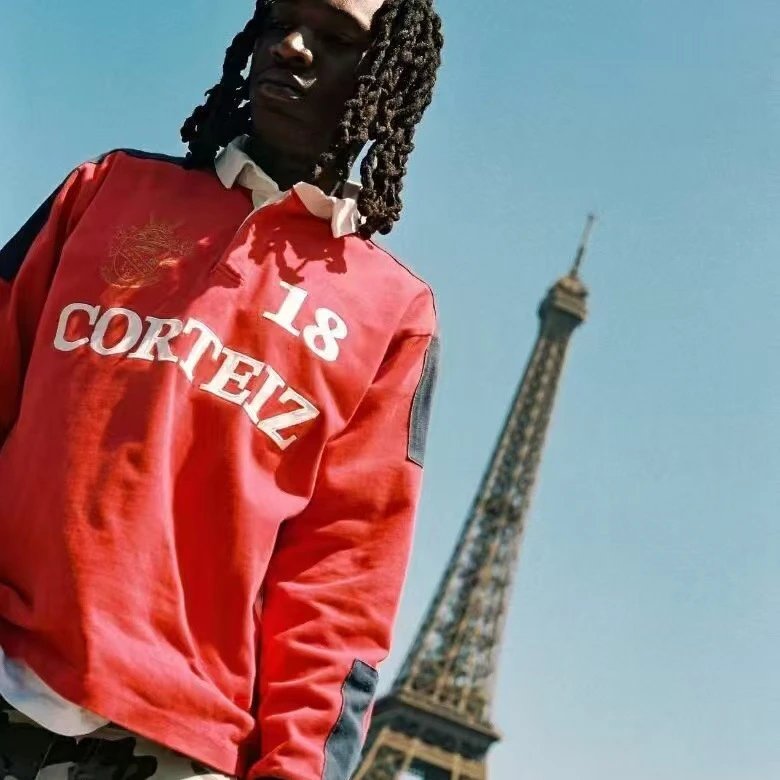 Corteiz Red Collared Long Sleeve Tee - Gallery Image 2 - Detailed View