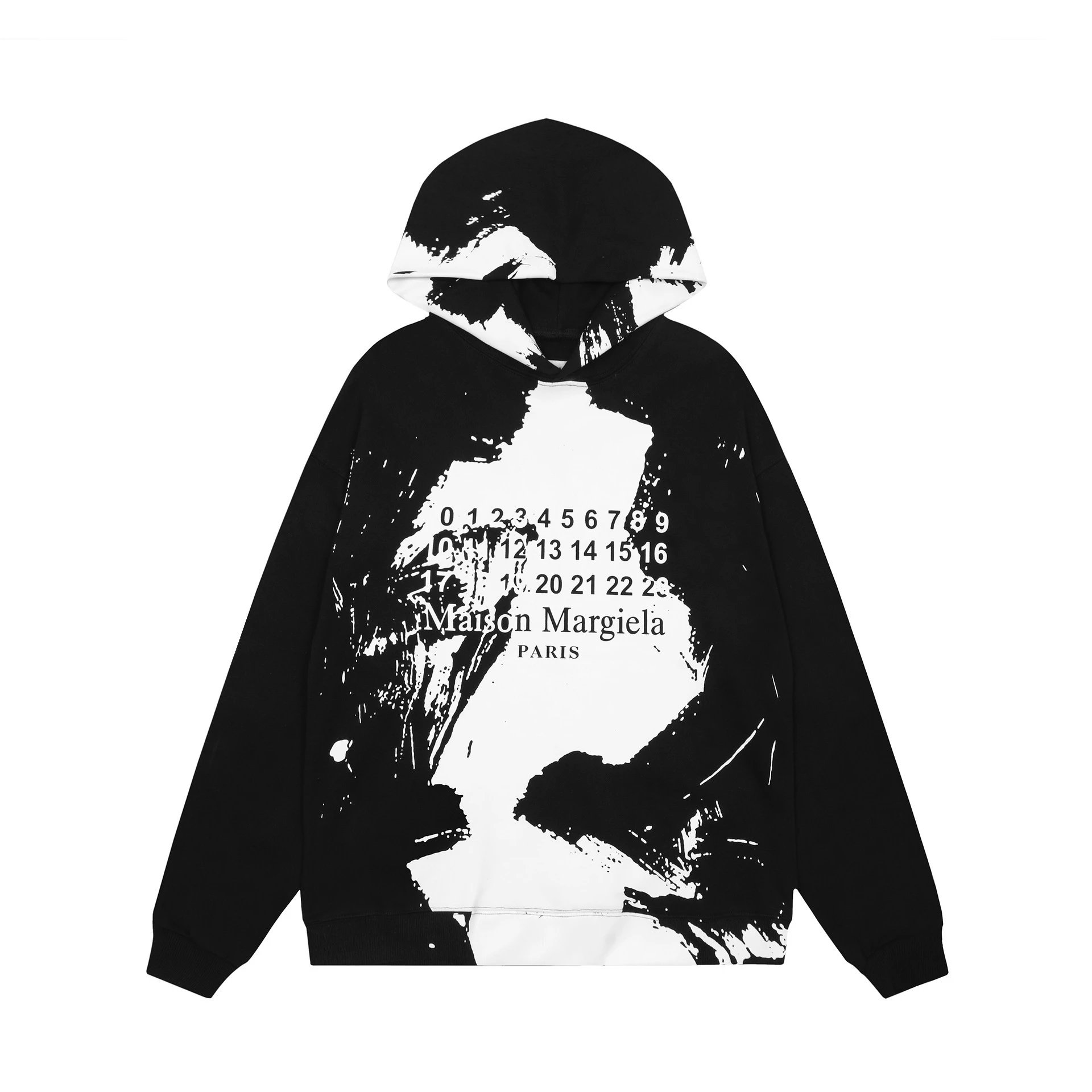 Maison Margiela Oversized Hooded Sweatshirt Black/White