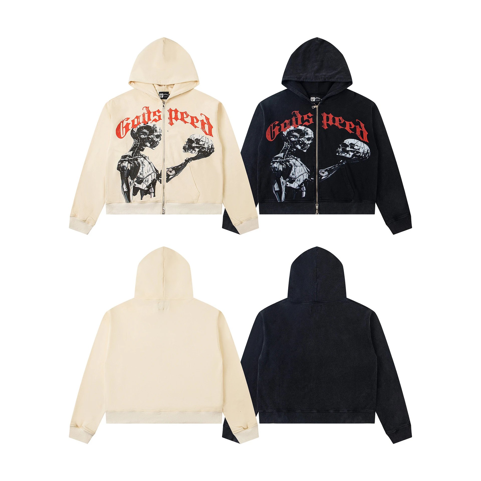 Godspeed Skull Print Hoodie Multicolor - High Quality Product Image - Cnfans