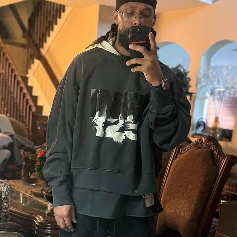 High Street Washed Hoodie in Charcoal - Gallery Image 4 - Detailed View