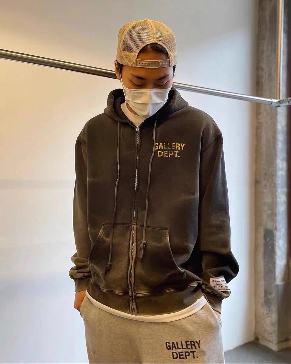 Vintage Tie-Dye Zip Hoodie in Midnight - Gallery Image 2 - Detailed View